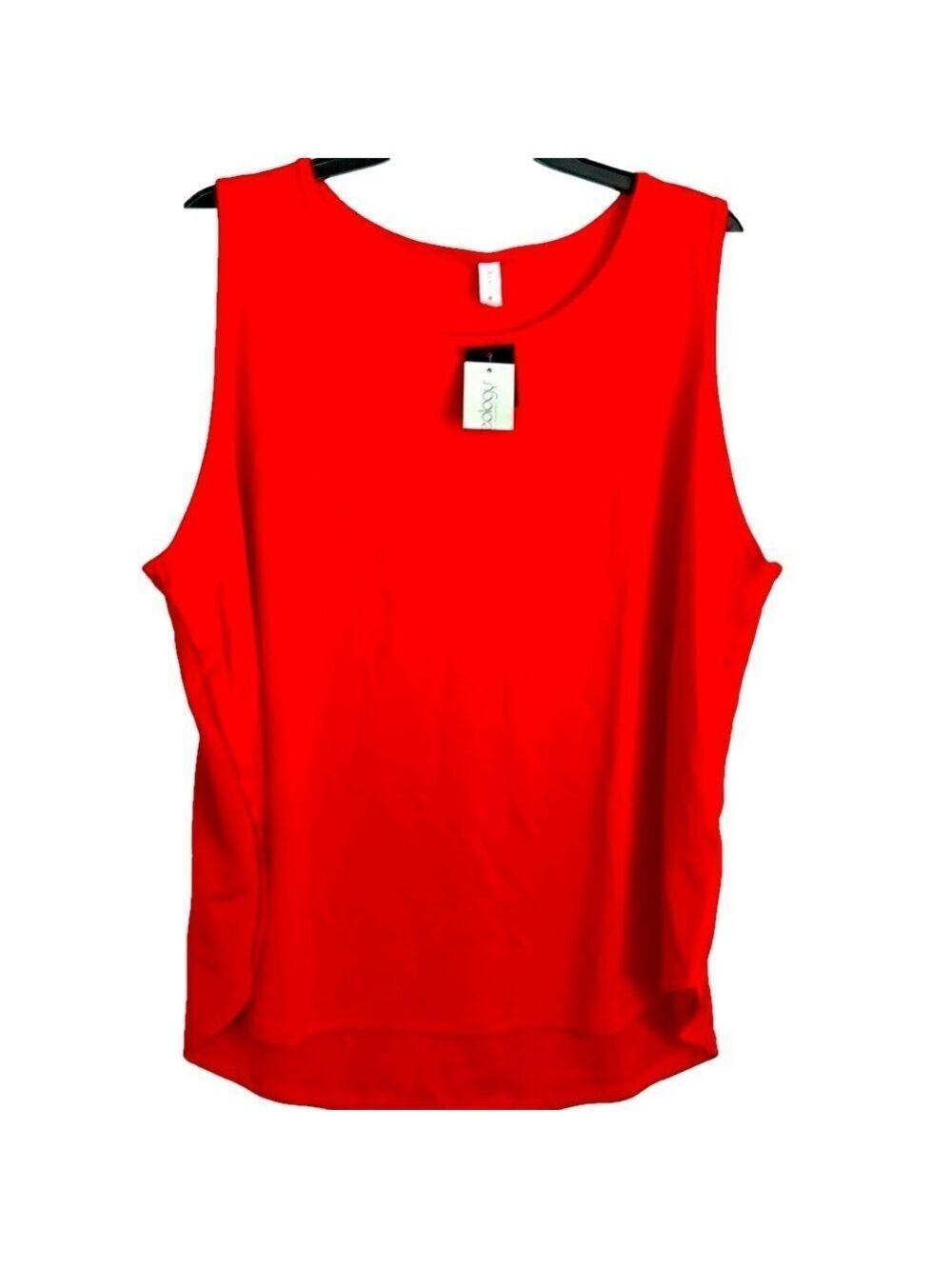 Ideology Tank Top, SZ 2X, PTP 24", Length Front 26"-Rear 29", Curved Bottom, Red